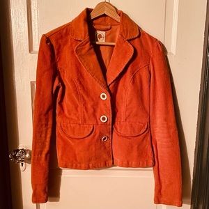 Orange Corduroy Blazer Size Small
